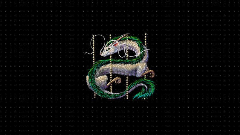 White and Green Dragon — Black