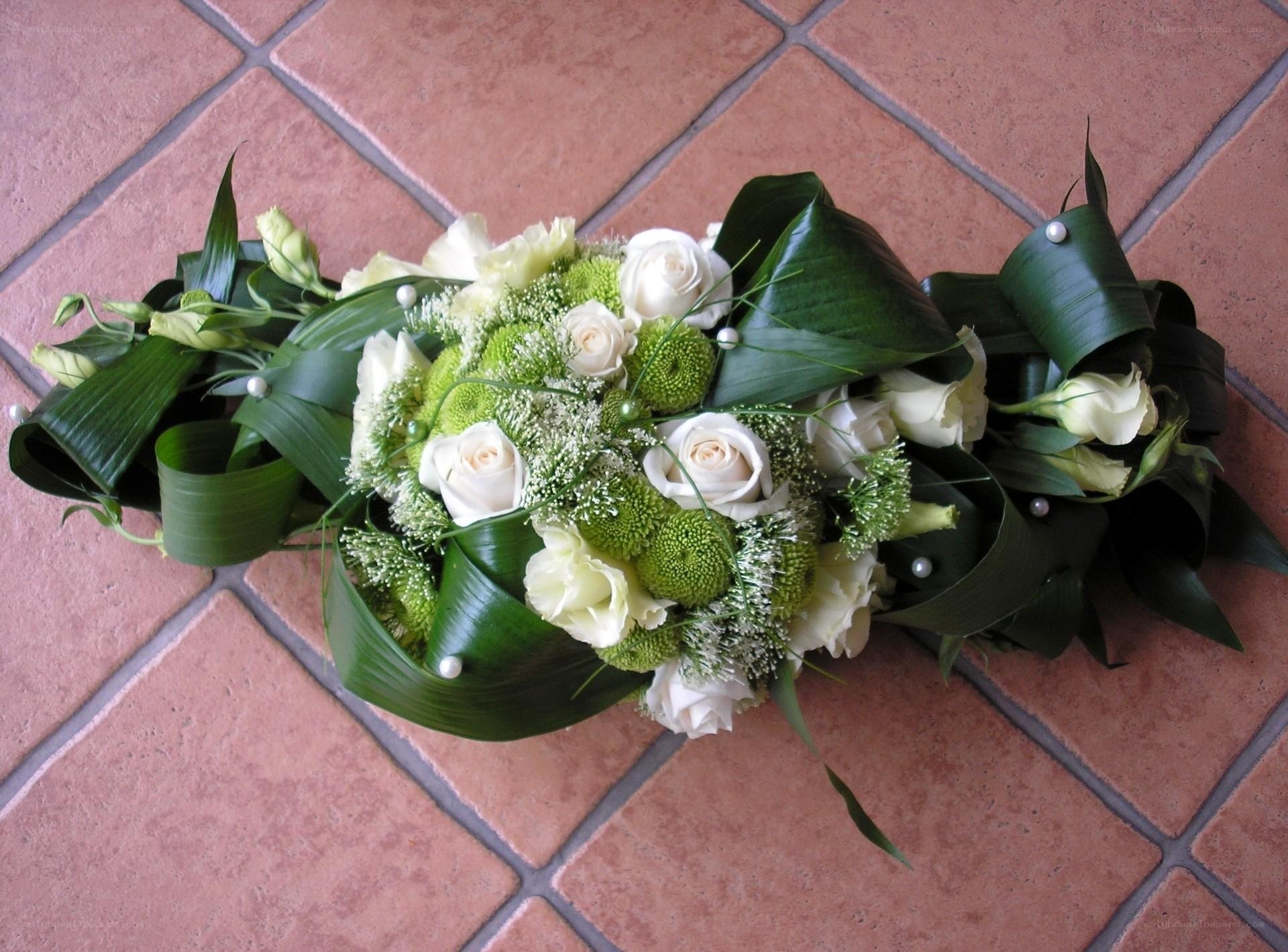 white and green floral arrangement