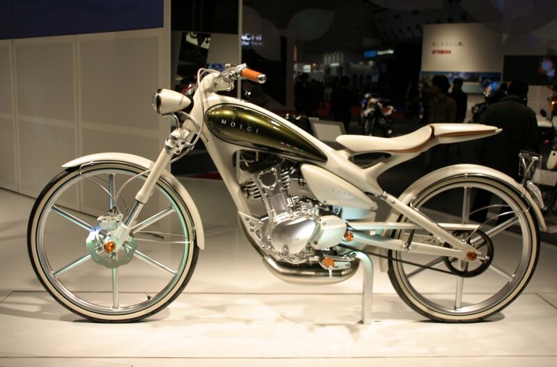 White and Green Motorcycle