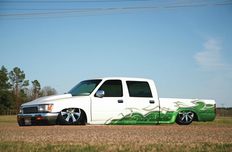 White and Green Pickup Truck — Calm