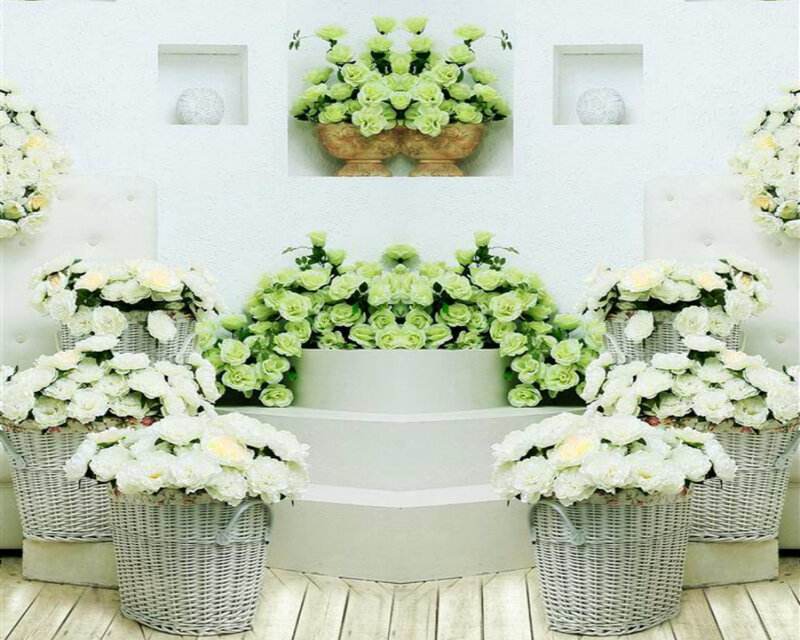 White and Green Roses