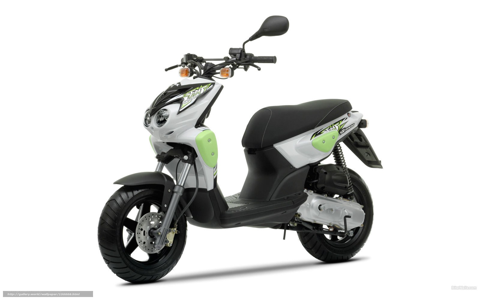white and green scooter
