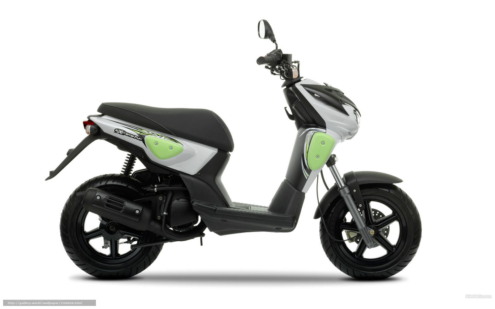 white and green scooter