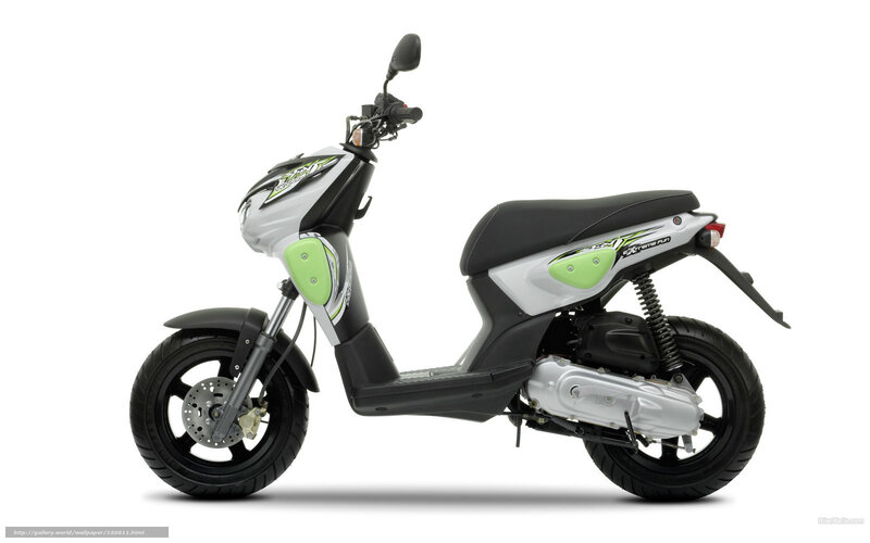 white and green scooter