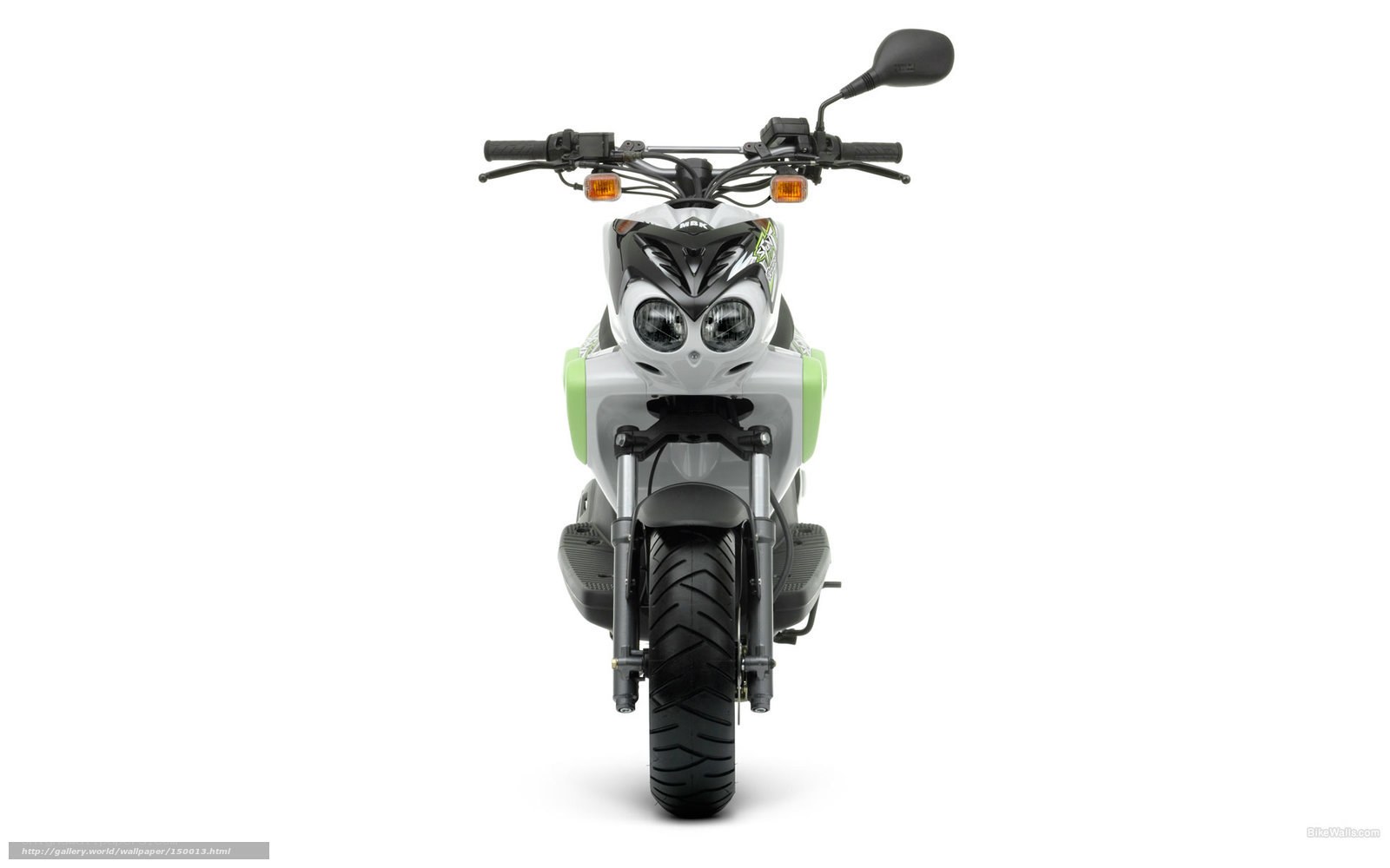 white and green scooter