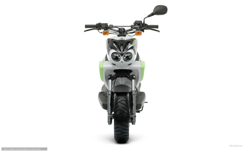 White and Green Scooter — Neutral, Photograph