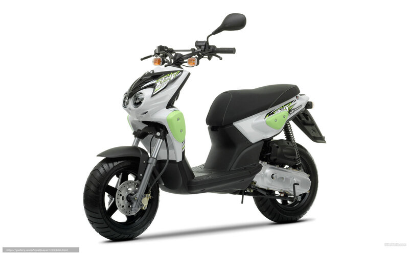 White and Green Scooter — Neutral