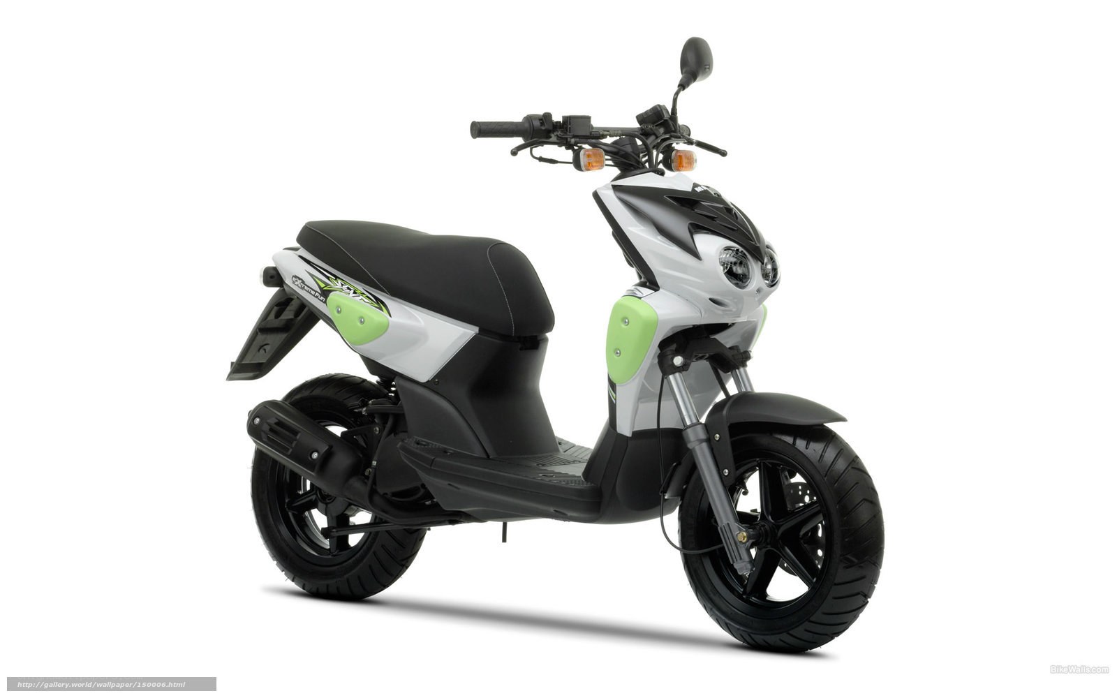 white and green scooter