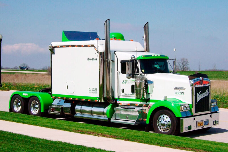 White and Green Semi-truck — Calm