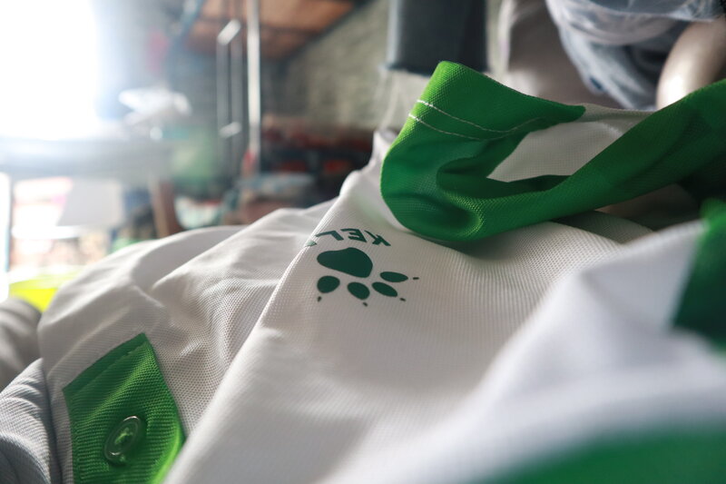 White and Green Shirt