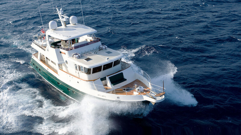 White and Green Yacht