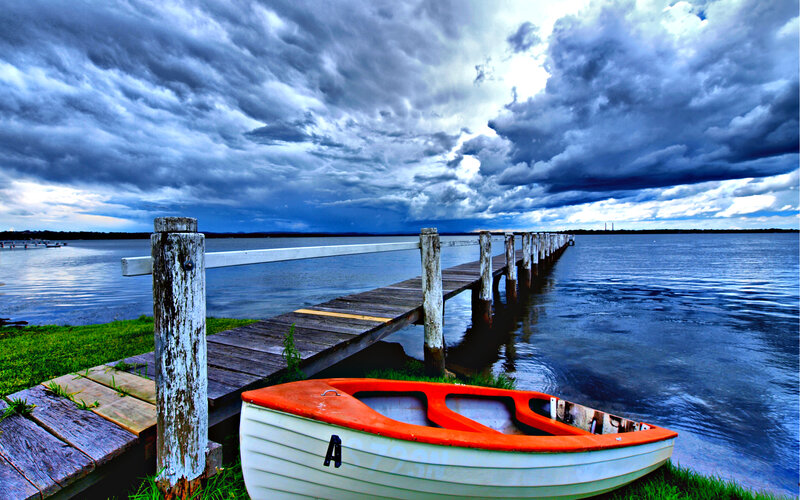 White and Orange Boat