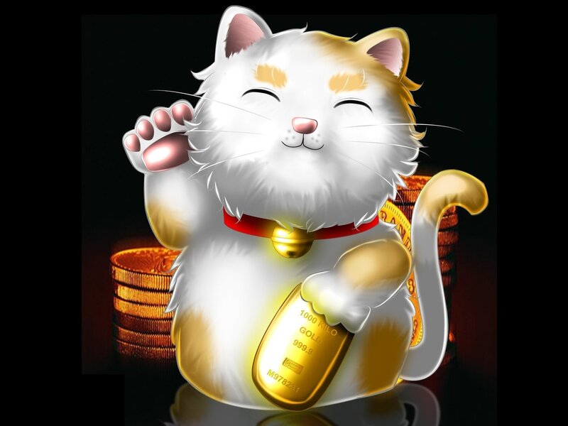 White and Orange Cat — Calm, Digital Art