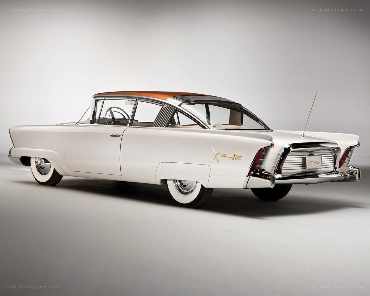 White and orange classic car