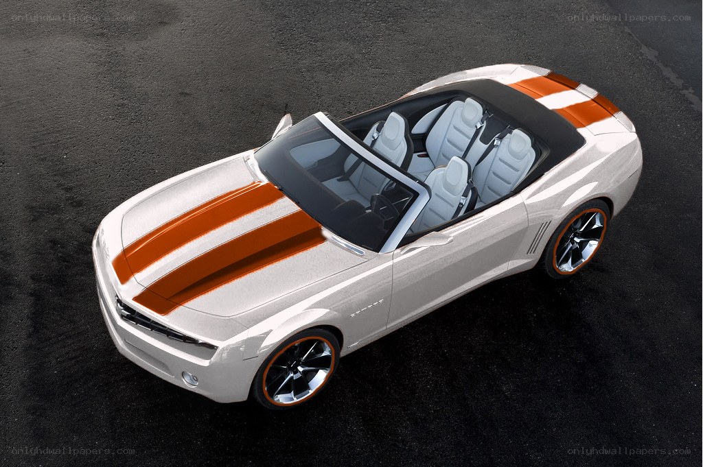 White and orange convertible car
