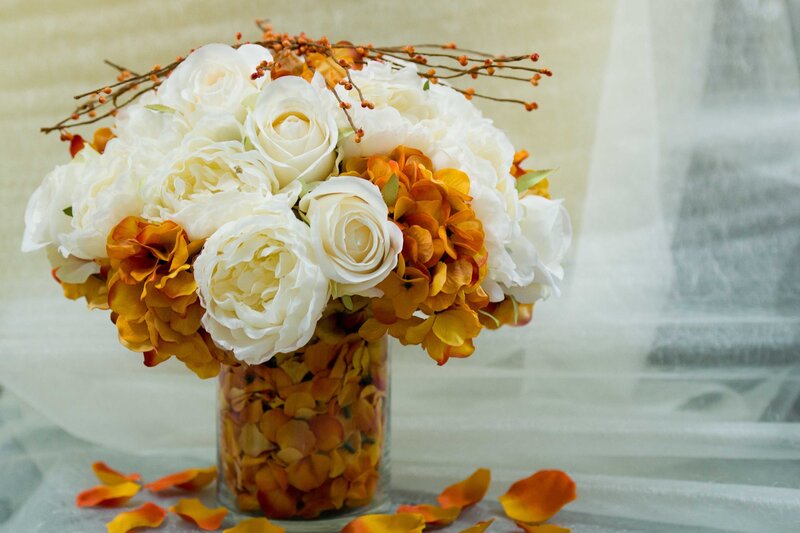 White and Orange Flower Bouquet