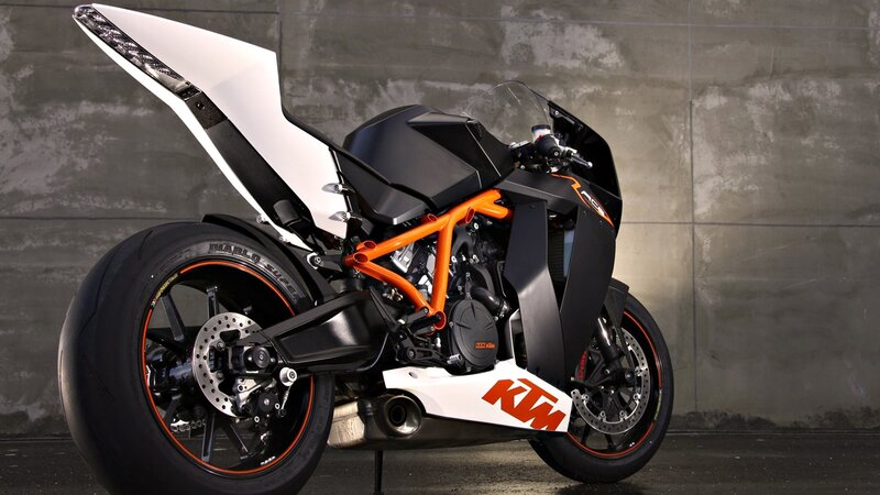 White and Orange Motorcycle — Black, Dramatic, Photograph