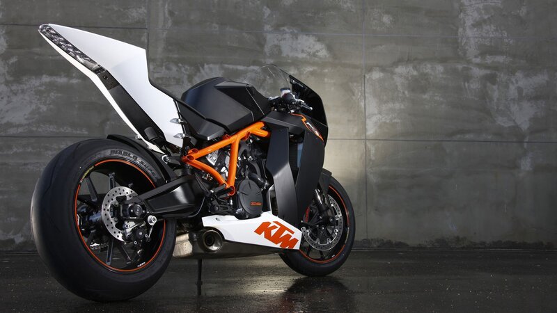 White and Orange Motorcycle — Black