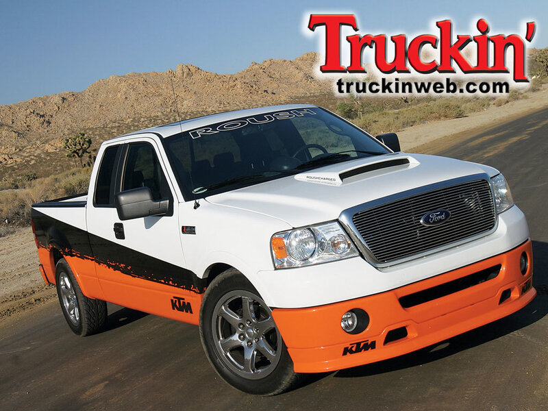 White and Orange Pickup Truck — Outdoor