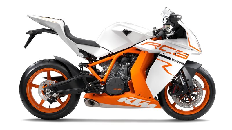 White and Orange Sport Motorcycle