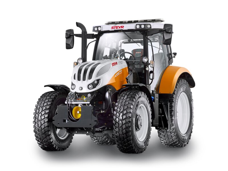 White and Orange Tractor