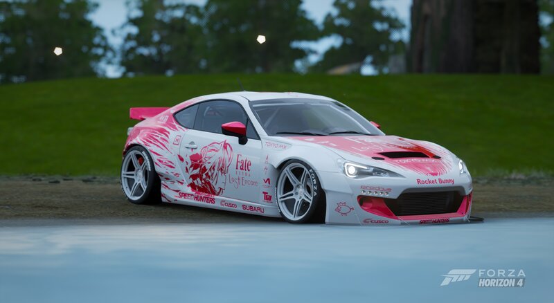 White and Pink Race Car