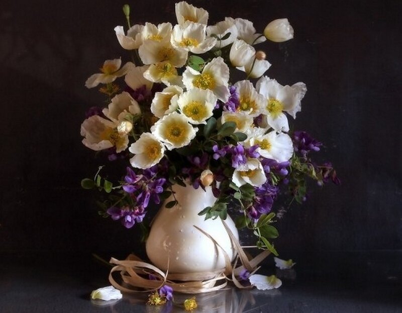 White and Purple Flowers — Serene