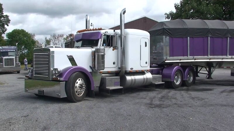 White and Purple Semi-truck