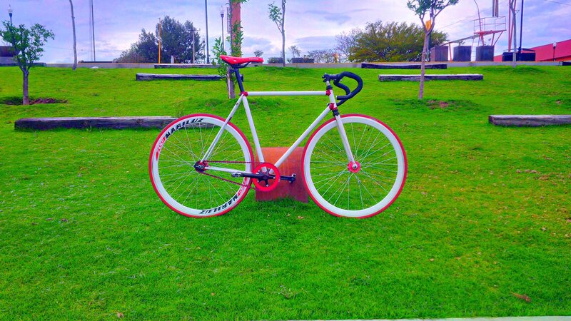 White and Red Bicycle