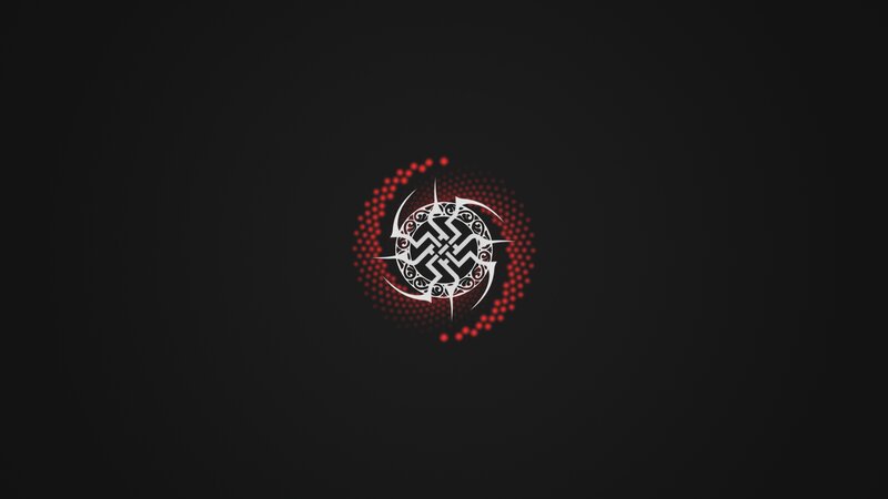 White and Red Circular Design