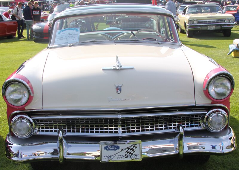White and Red Classic Car