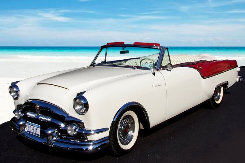 White and Red Convertible Car
