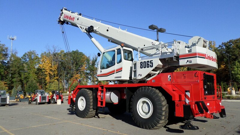 White and Red Crane