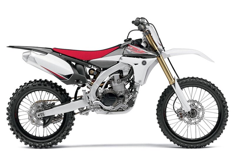 white and red dirt bike