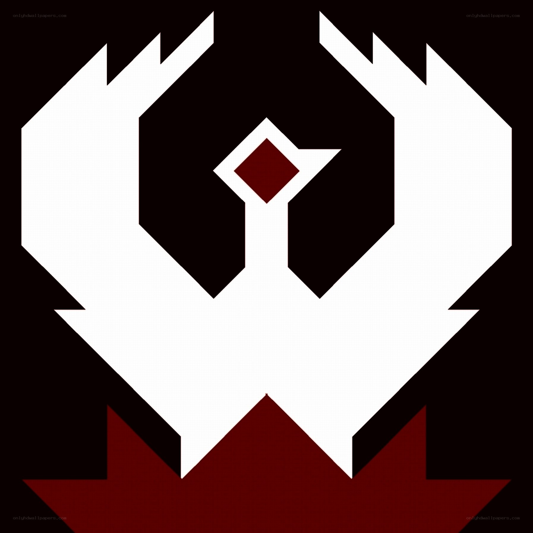 white and red geometric symbol