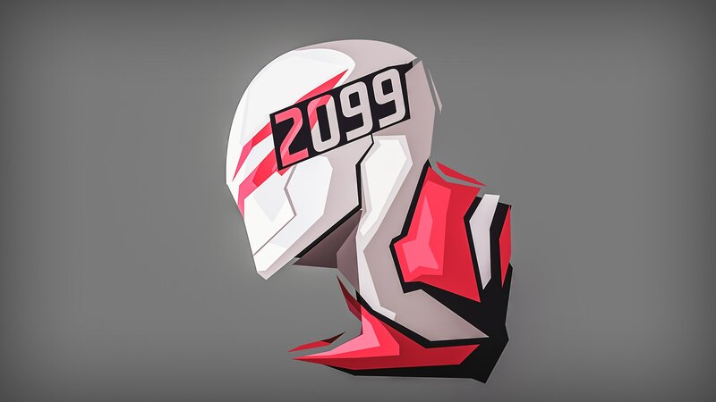 White and Red Helmet