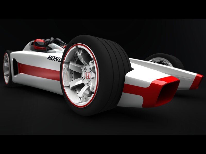 White and red Honda race car