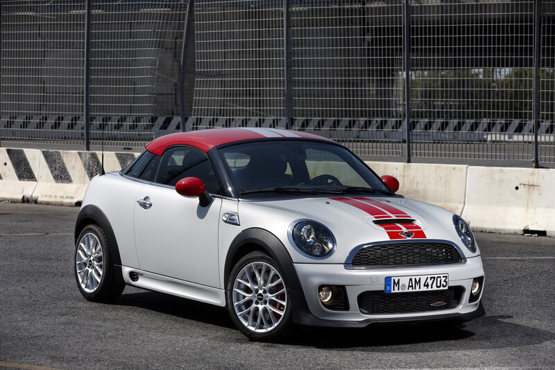 White and Red Mini Cooper — Neutral, Afternoon
