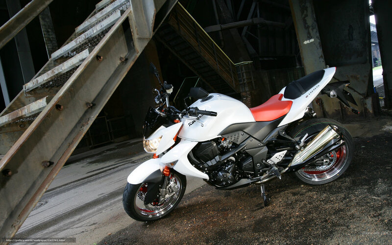 White and Red Motorcycle — Dramatic, Photograph, Staircase