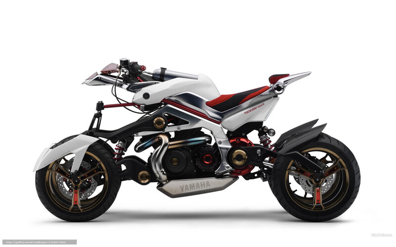 White and Red Motorcycle — Neutral, 3d Render