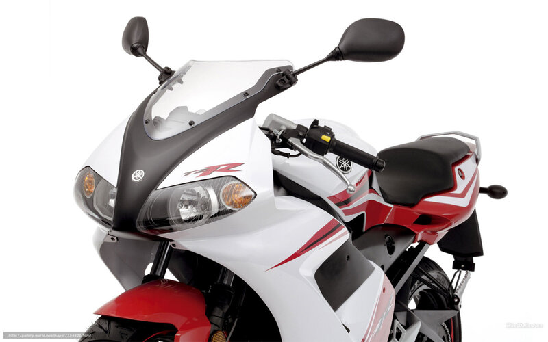 White and Red Motorcycle — Neutral, Photograph, Windshield