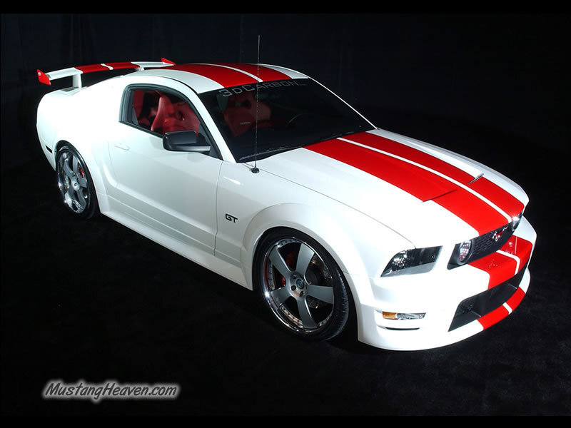 white and red mustang gt