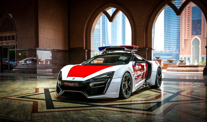 White and Red Police Car