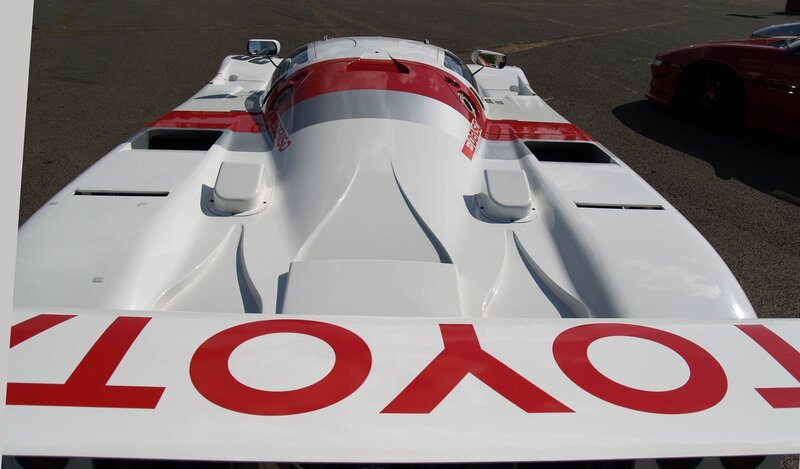 White and red race car