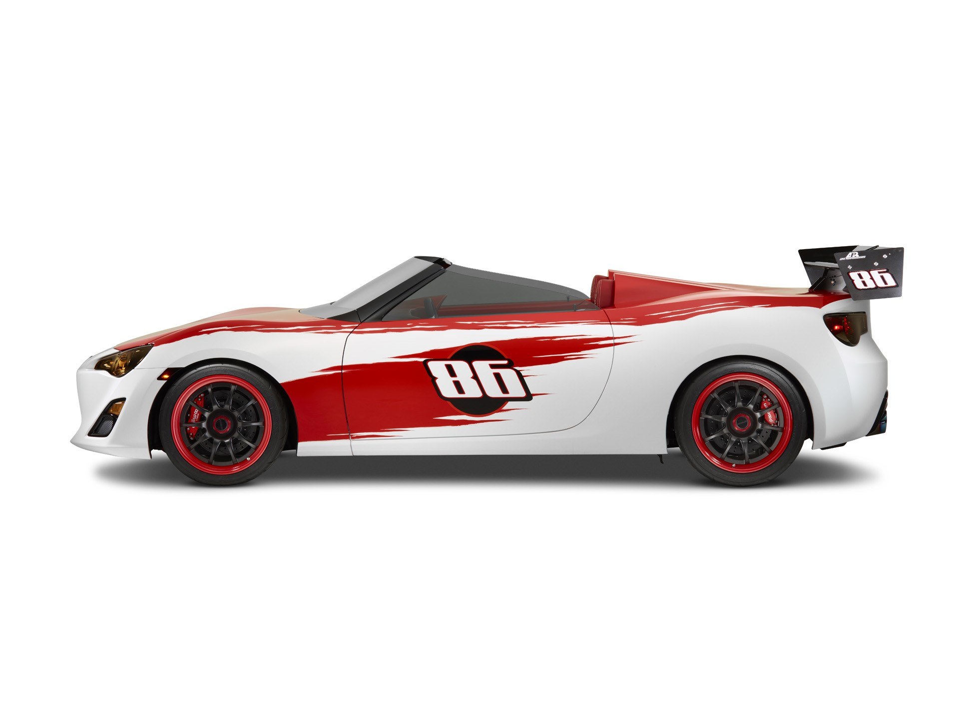 White and red race car