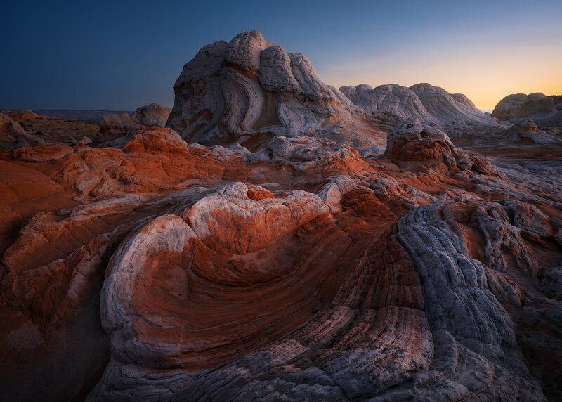 White and Red Rock Formations — Dramatic