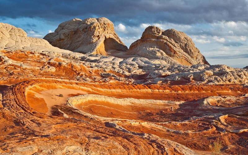 White and Red Rock Formations — Orange