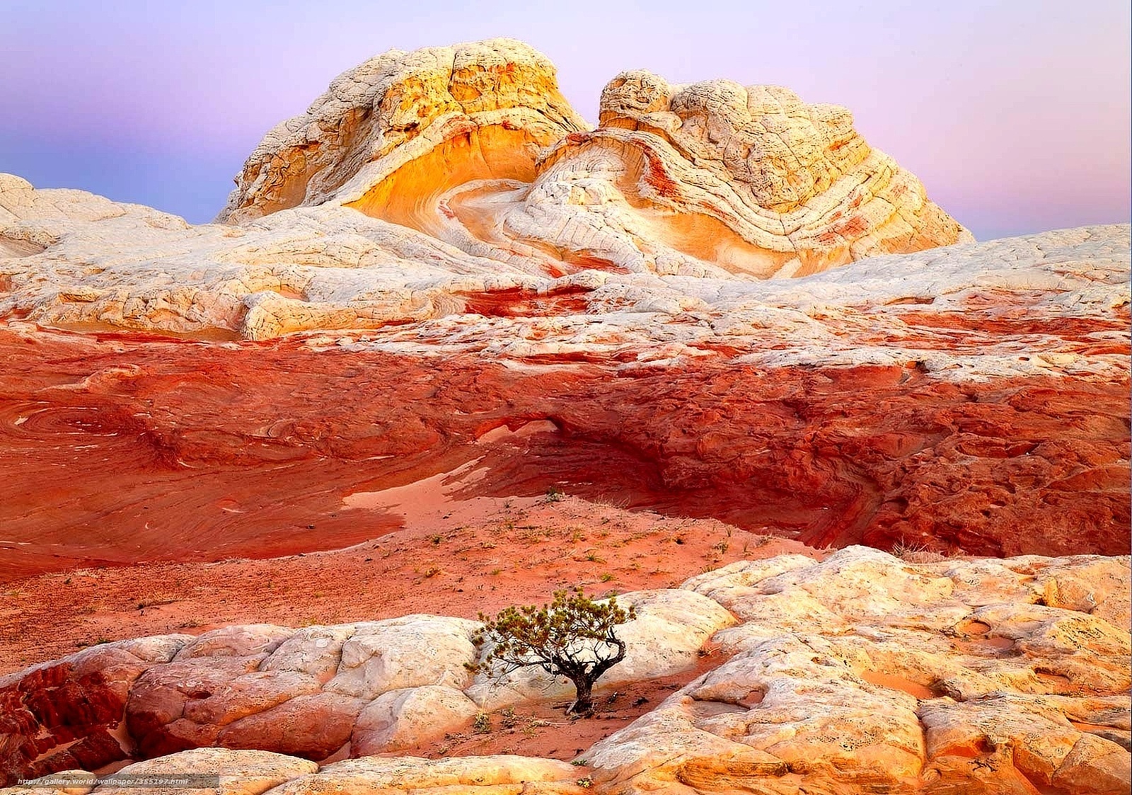 White and red rock formations