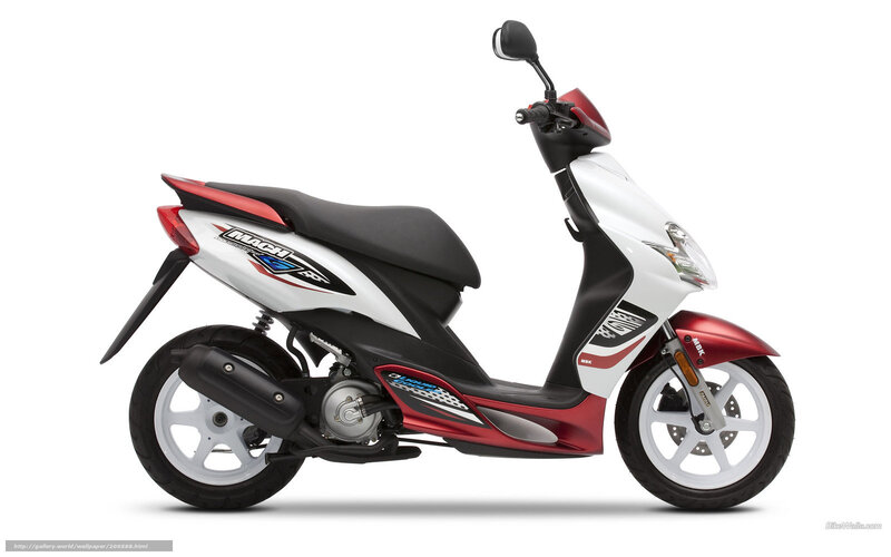 White and Red Scooter — Neutral, Photograph, Seat