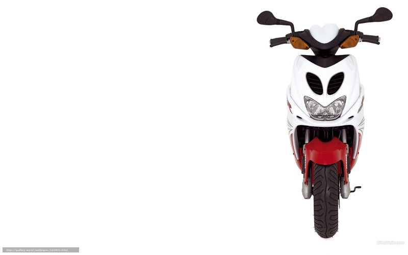 White and Red Scooter — Neutral, Photograph